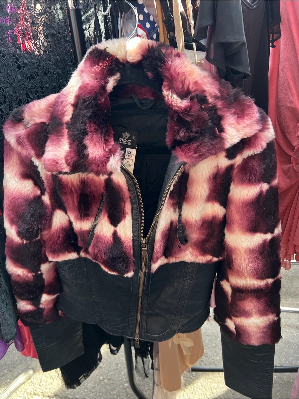 Vintage Versace Jeans Couture Genuine Rabbit Fur Jacket – XS – Made in Italy
